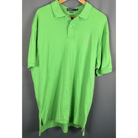 Polo Ralph Lauren Other - Polo Ralph Lauren Shirt Mens XL Green Short‎ Sleeve Pink Horse  Golf